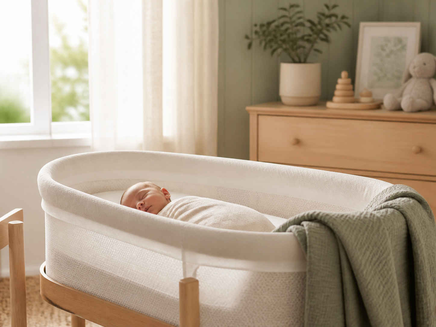 Newborn sleeping in a calm nursery